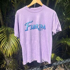 Vintage Florida T-shirt Men's XL Purple Blue Spellout Lexington USA